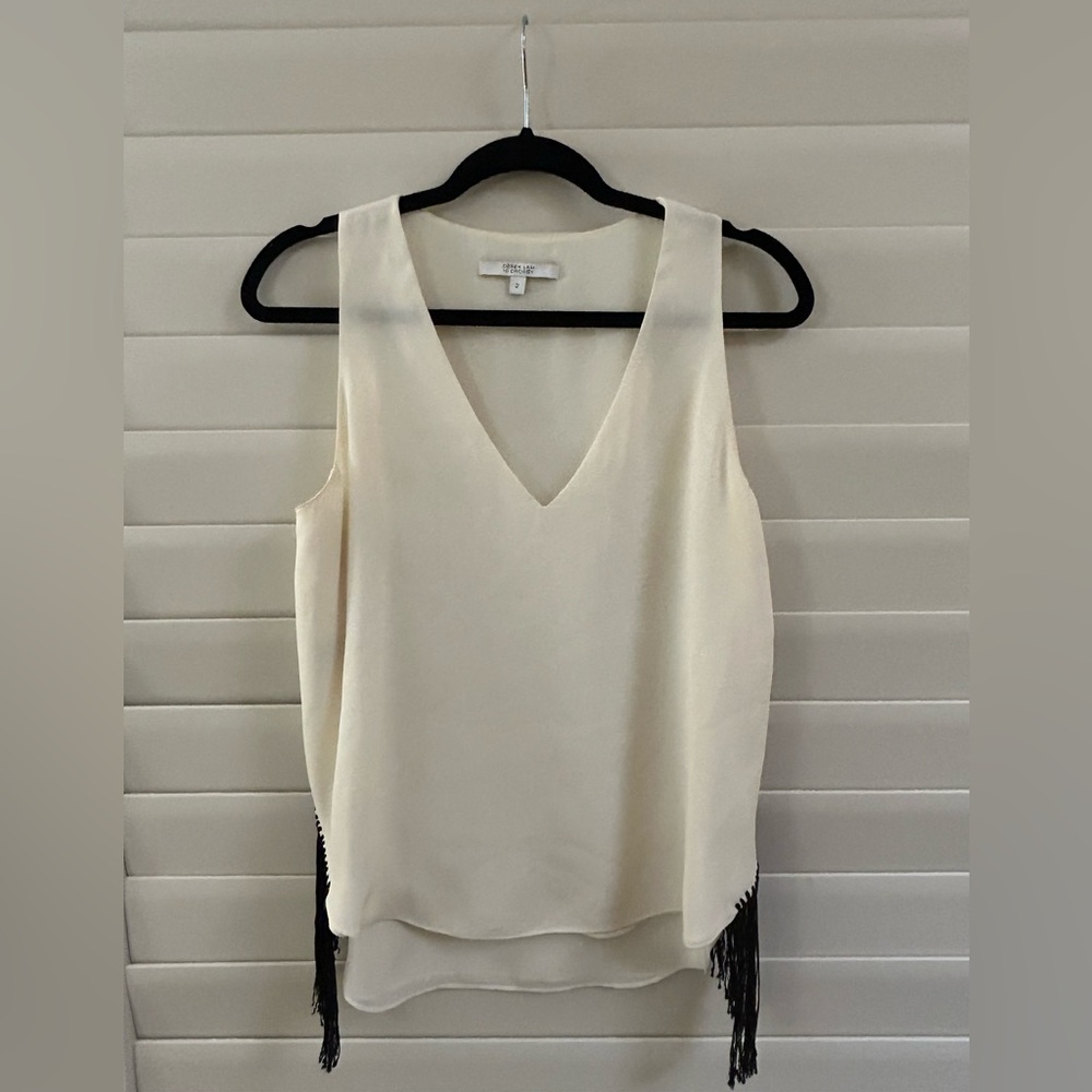 10 Crosby Derek Lam Cream Sleeveless Blouse